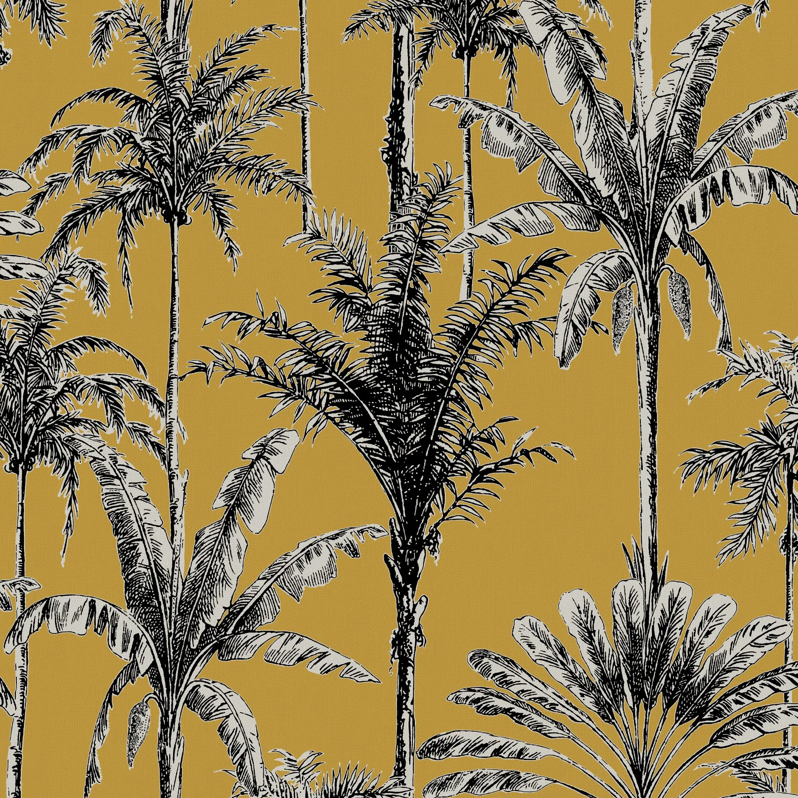 Tapet WOW Vintage Palm Mörk