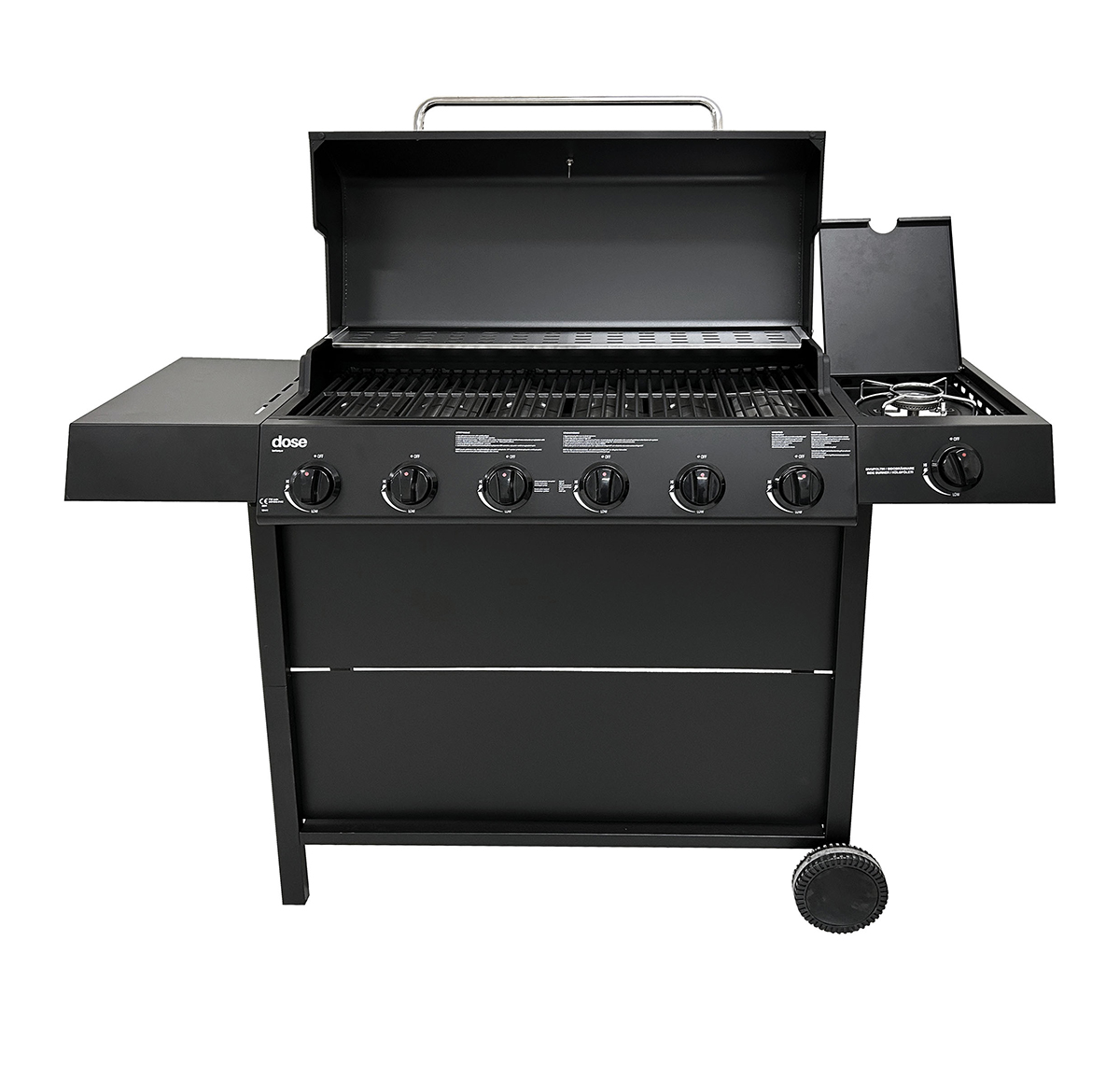Gasolgrill Dose Barbeque 6+1 Brännare Svart
