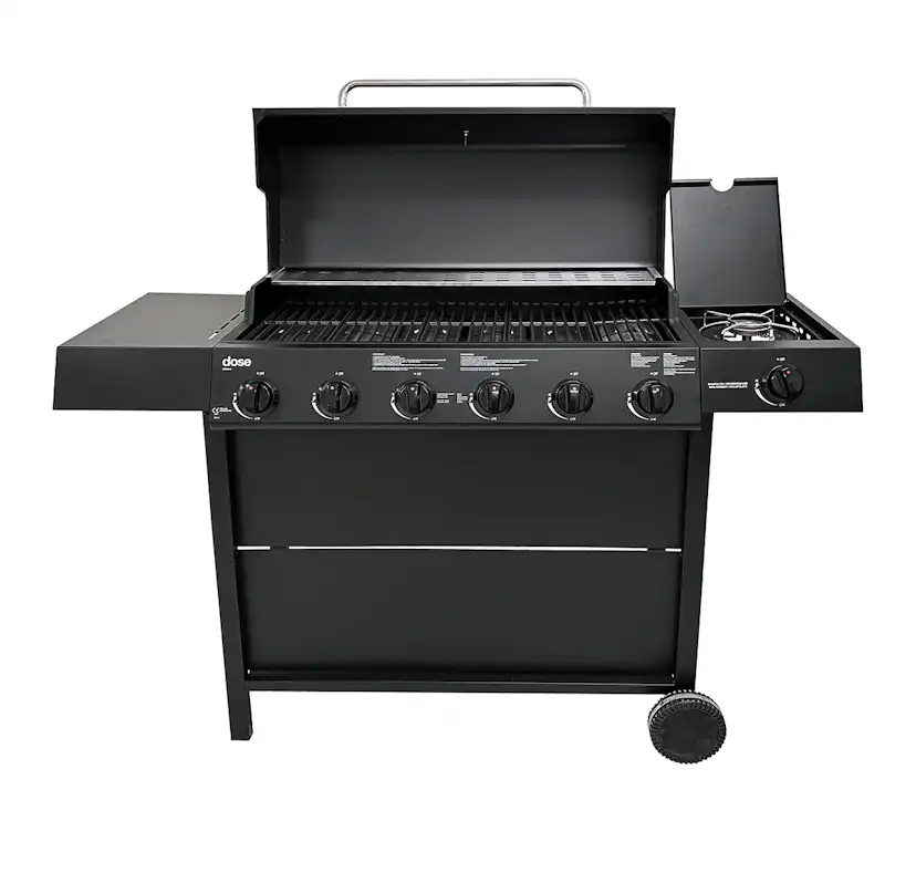 Gasolgrill Dose Barbeque 6+1 Brännare Svart