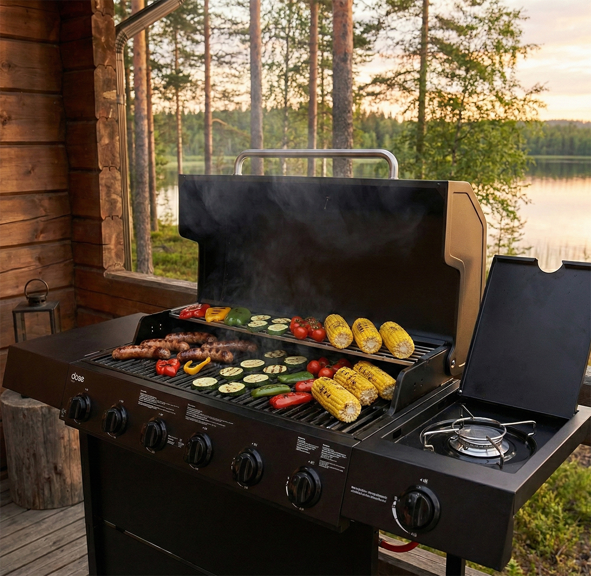 Gasolgrill Dose Barbeque 6+1 Brännare Svart