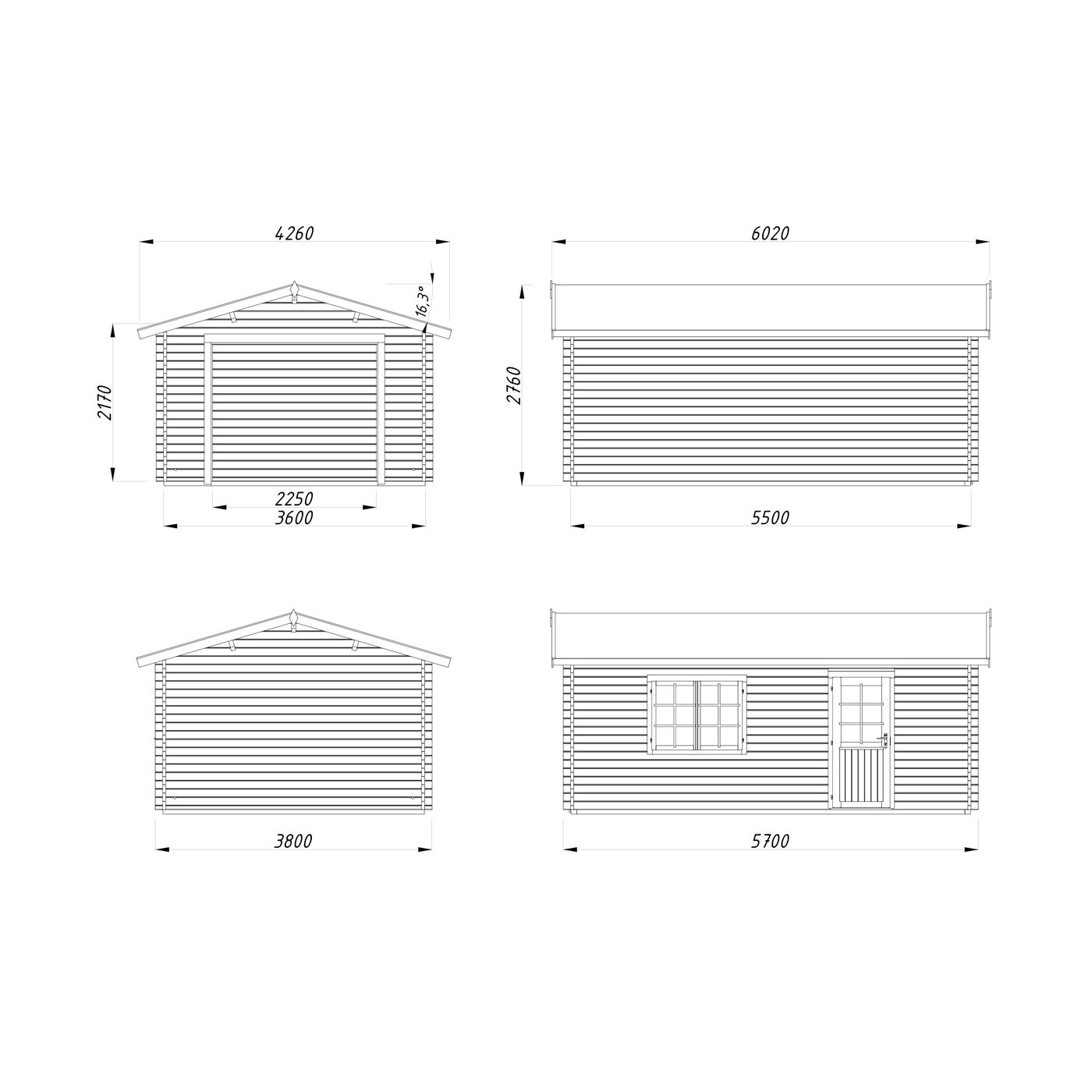 Garage Palmako Roger 19,0 m2 utan Port