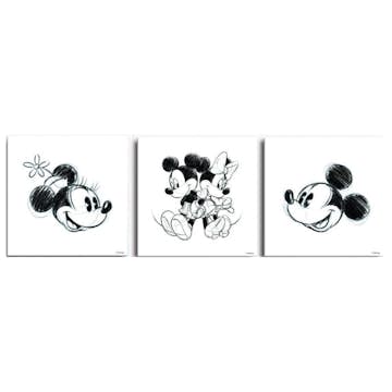 Tavla Disney 3 Delar Mickey & Minnie Mouse