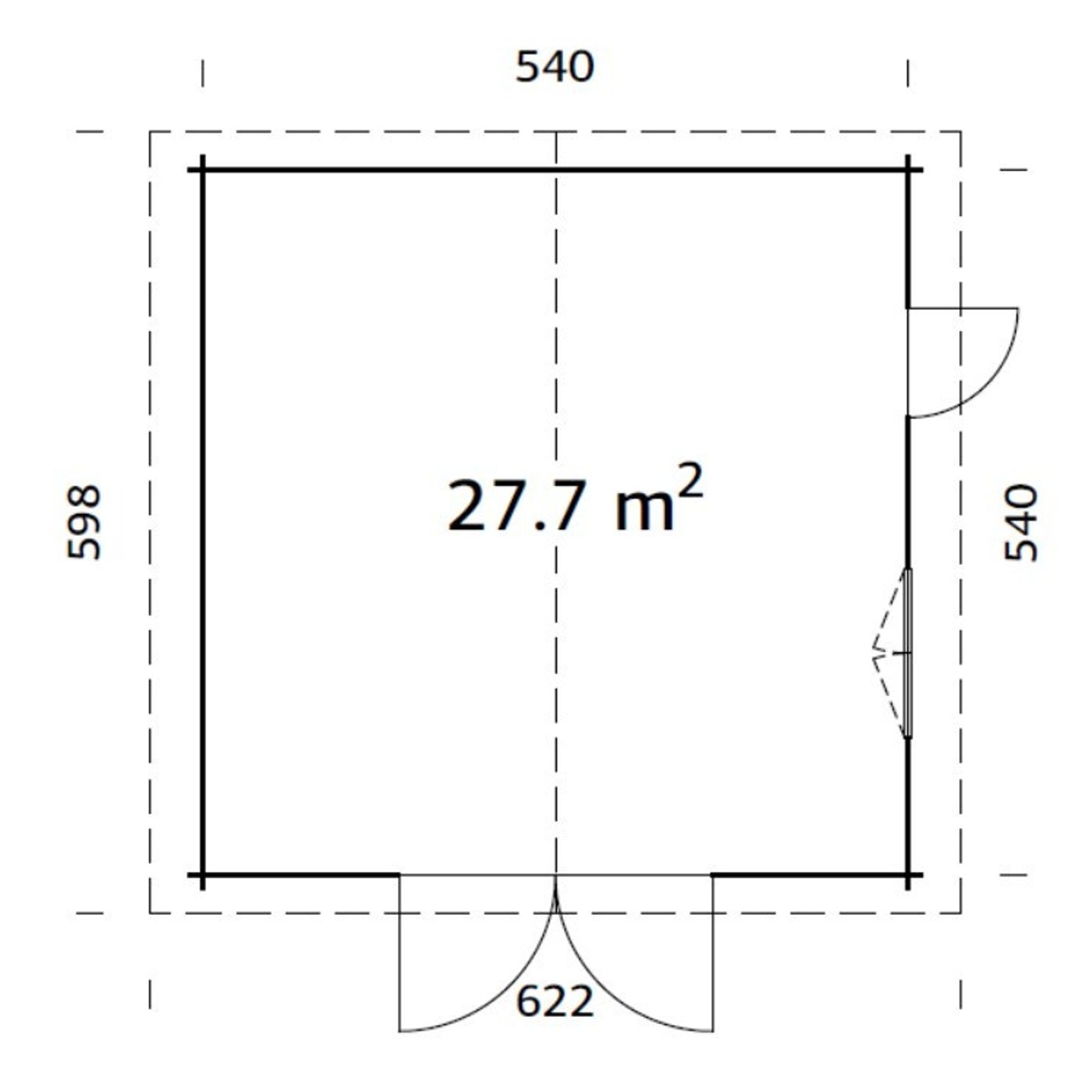 Garage Palmako Roger med Garagedörr 29,2 m2