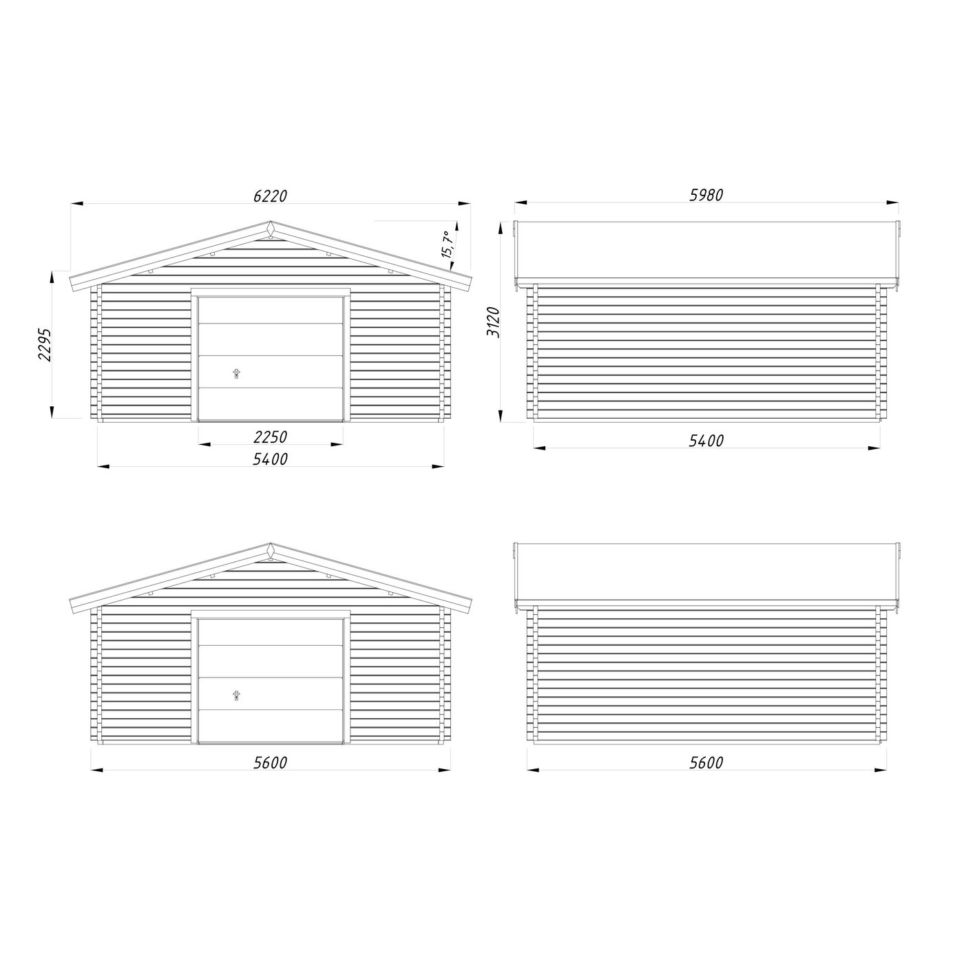 Garage Palmako Roger med Garageport 29,2 m2