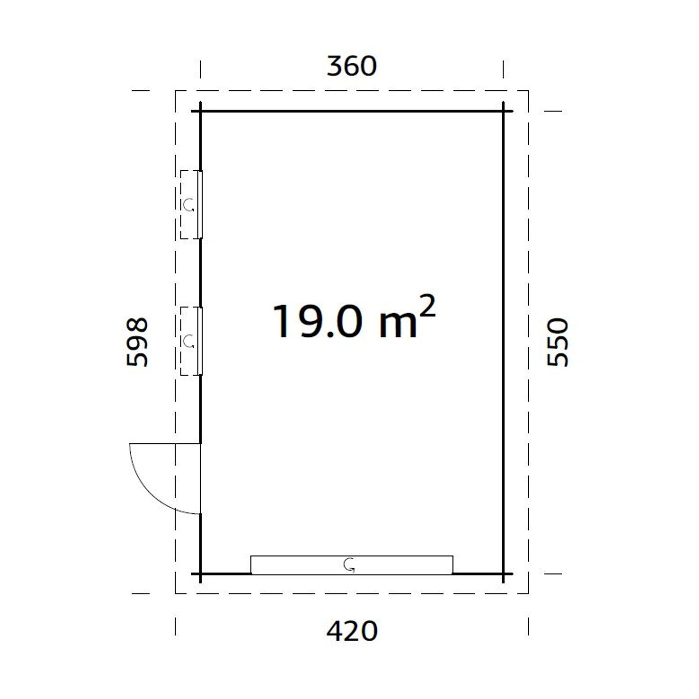 Garage Palmako Rasmus med Garageport 19,8 m2