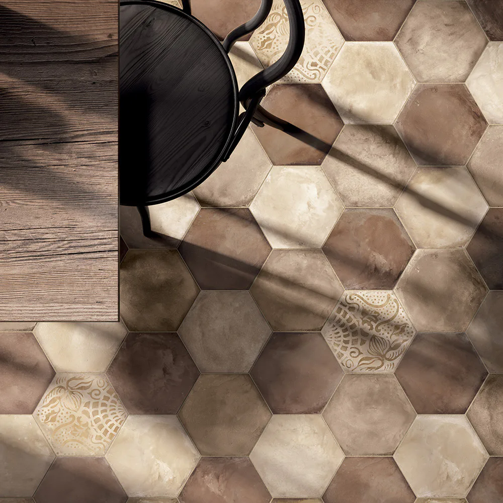 Klinker Konradssons Terra Ocra Ljusbrun Hexagon 22x25 cm