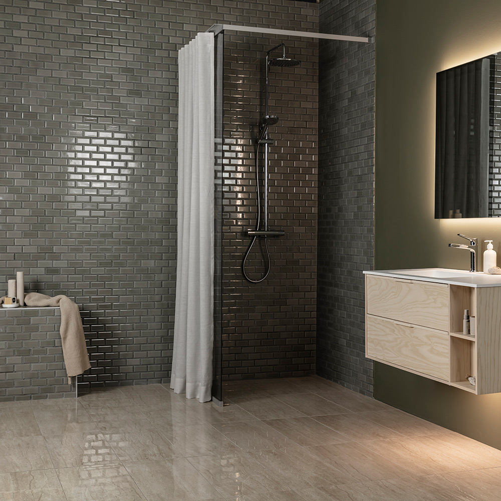 Kakel Konradssons Metro Grey Grå Blank 5x10 cm