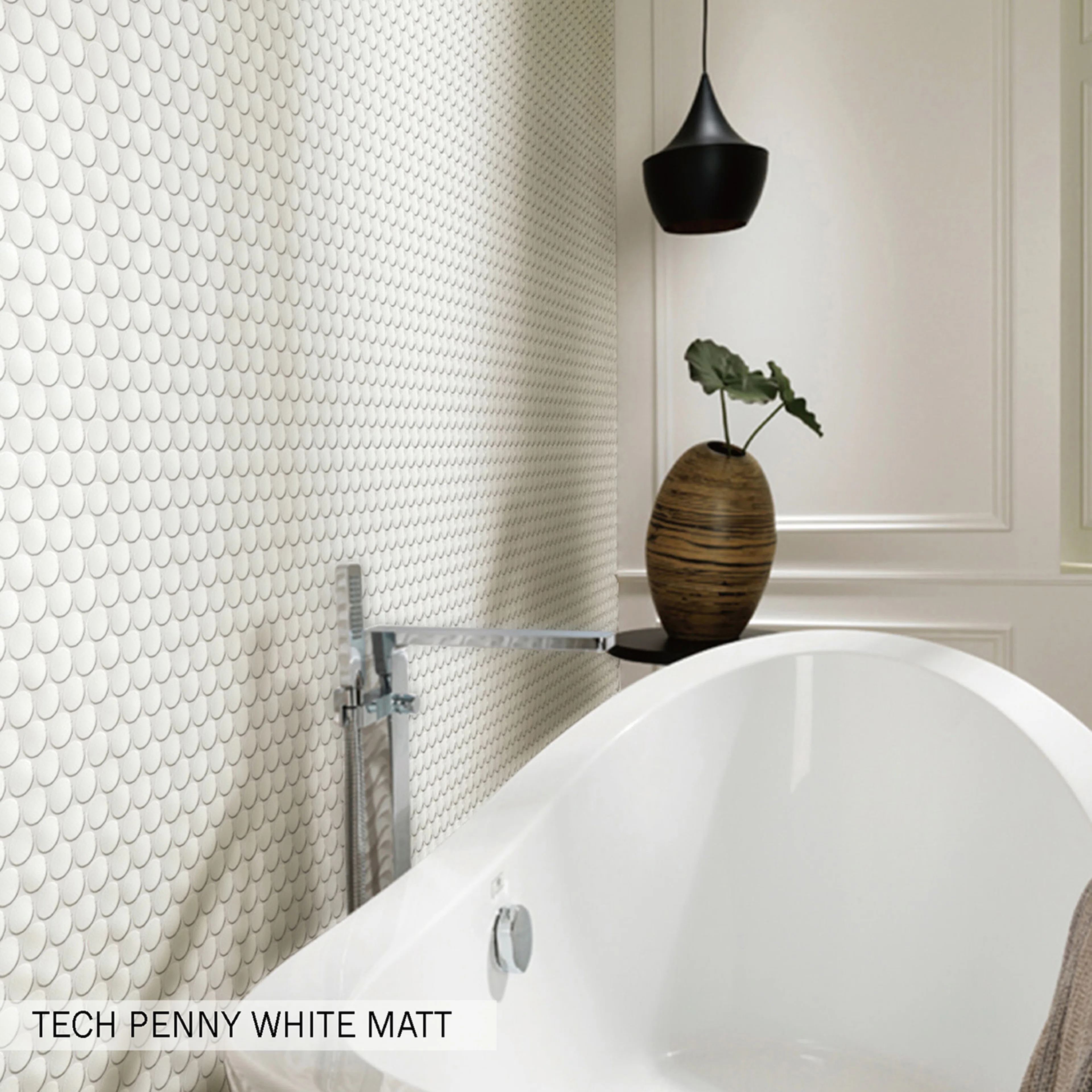 Mosaik Konradssons Tech Penny Vit Matt 29,4x32 cm