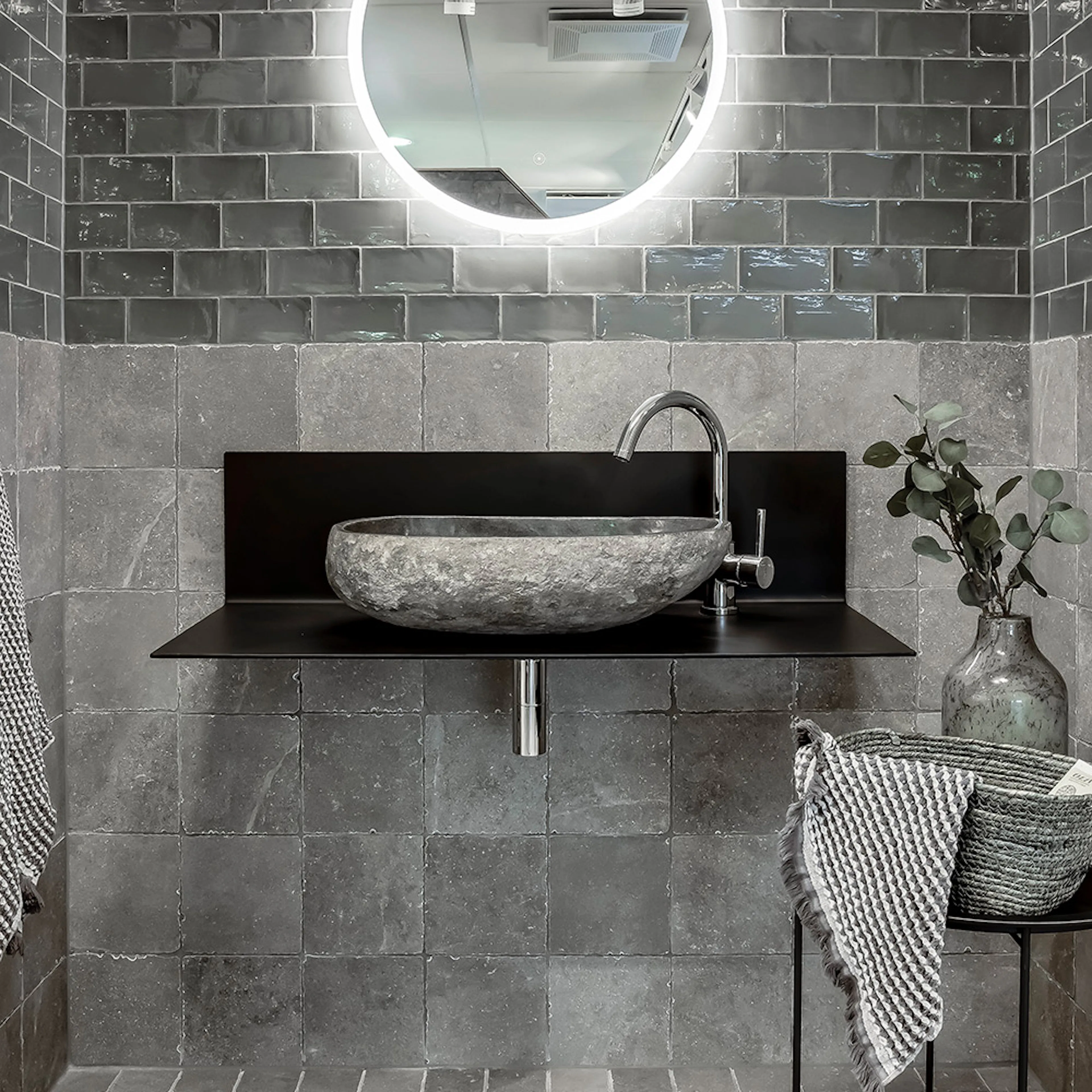 Klinker Konradssons Lava Tumbled Grigio Grå 20x20 cm