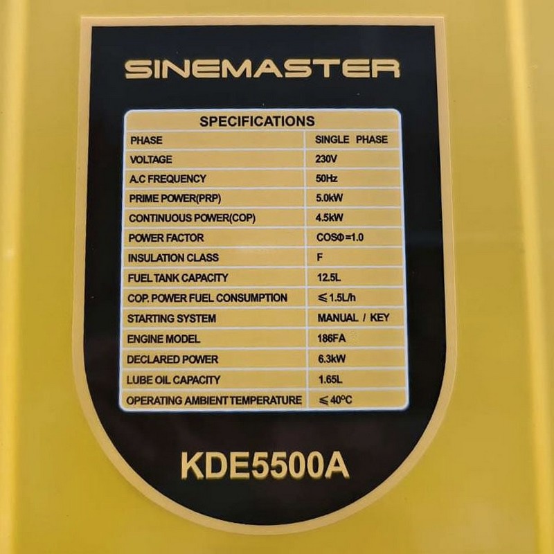 Elverk Sinemaster KDE5500A 230V