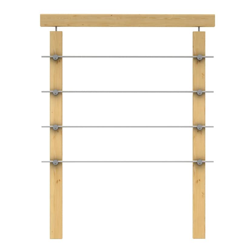 Skyddsräcke Dolle Lyon Horisontellt Stål Obehandlad Furu, L: 1000 mm