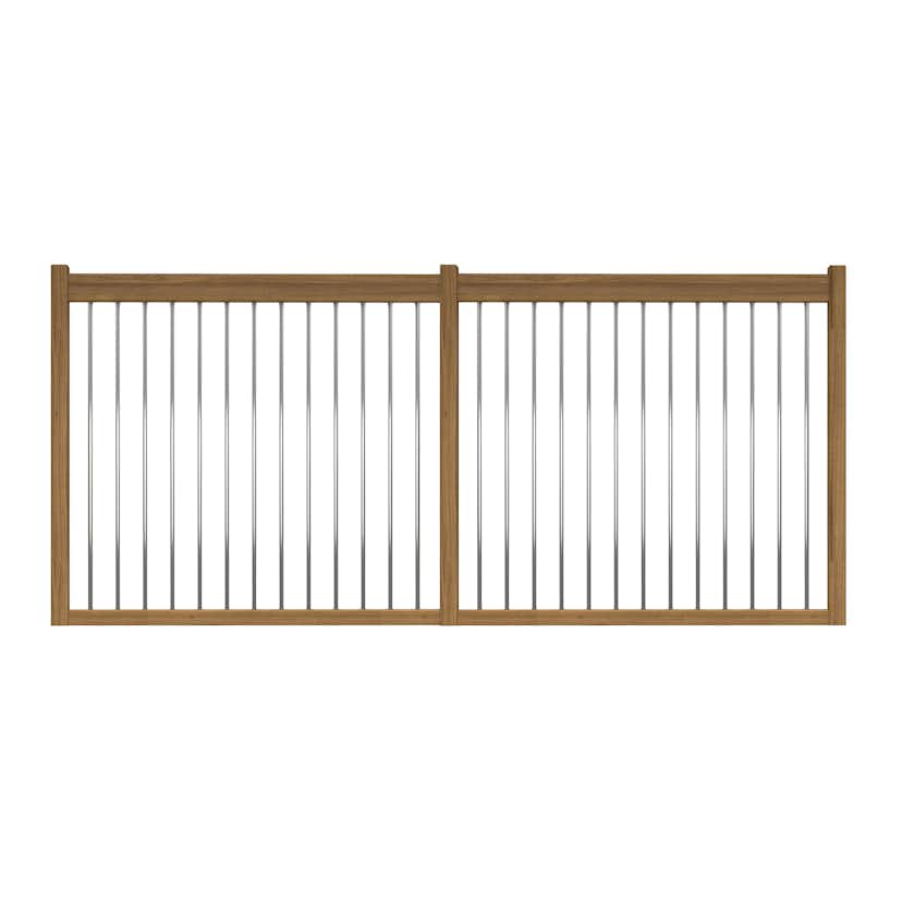 Skyddsräcke Dolle Lyon Vertikalt Metall Ek, L: 2000 mm