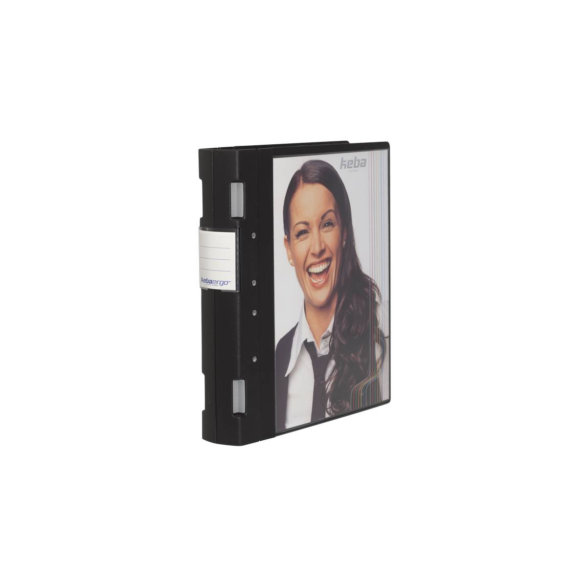 Gaffelpärm KEBA Ergo A4 med Folieficka på 1 sida Svart, Djup: 55 mm