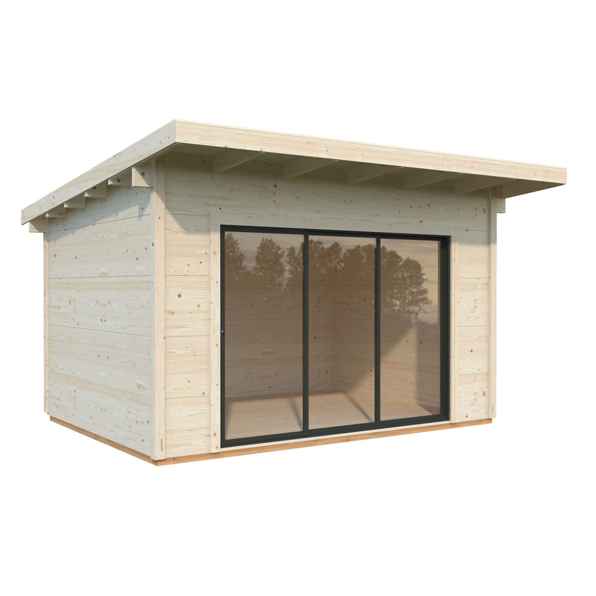 Trädgårdshus Palmako Grace 12,0 m2 (inv. 11,2 m2) med skjutpartier SlidePlus