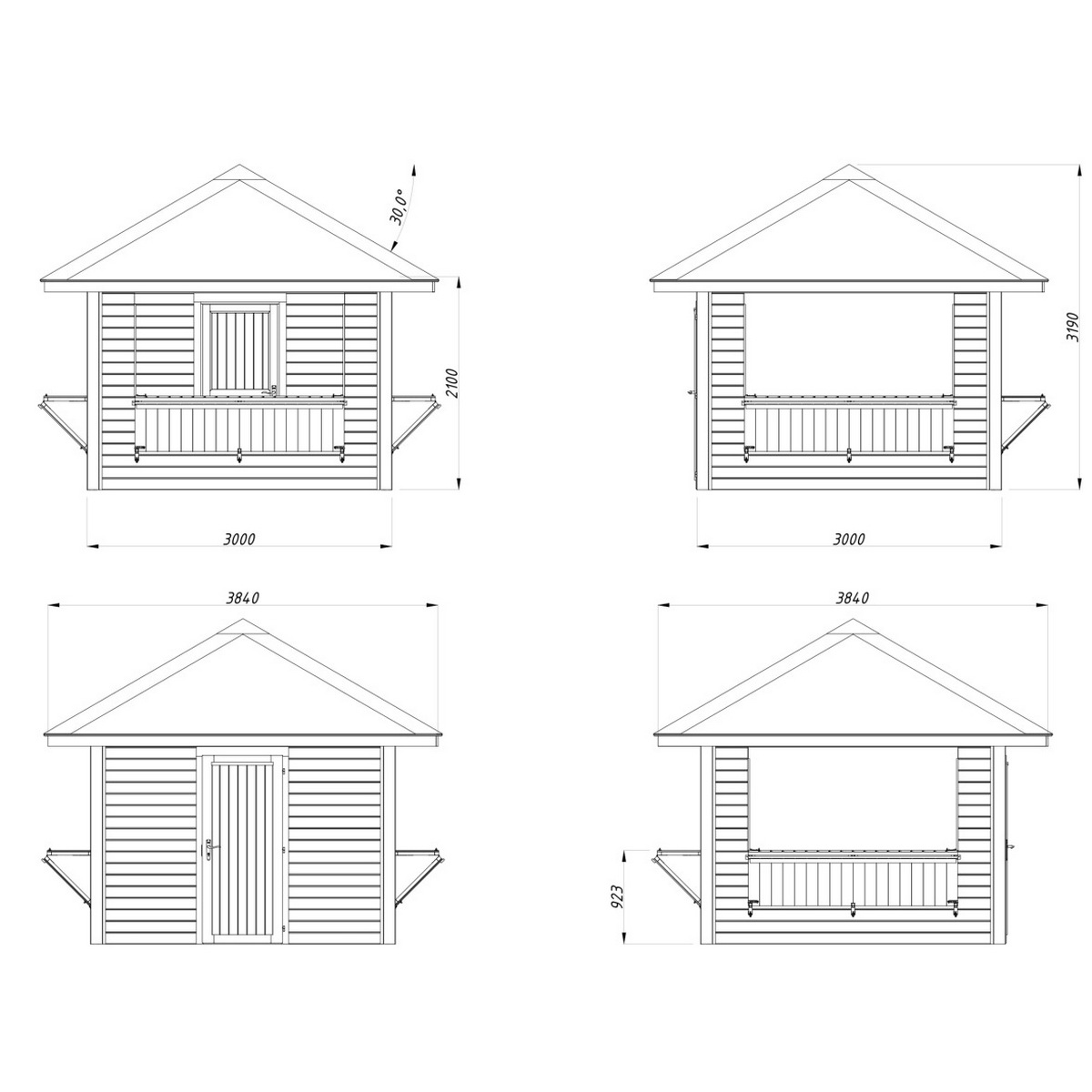 Kiosk Palmako Bianca 8,3 m2 Set 106