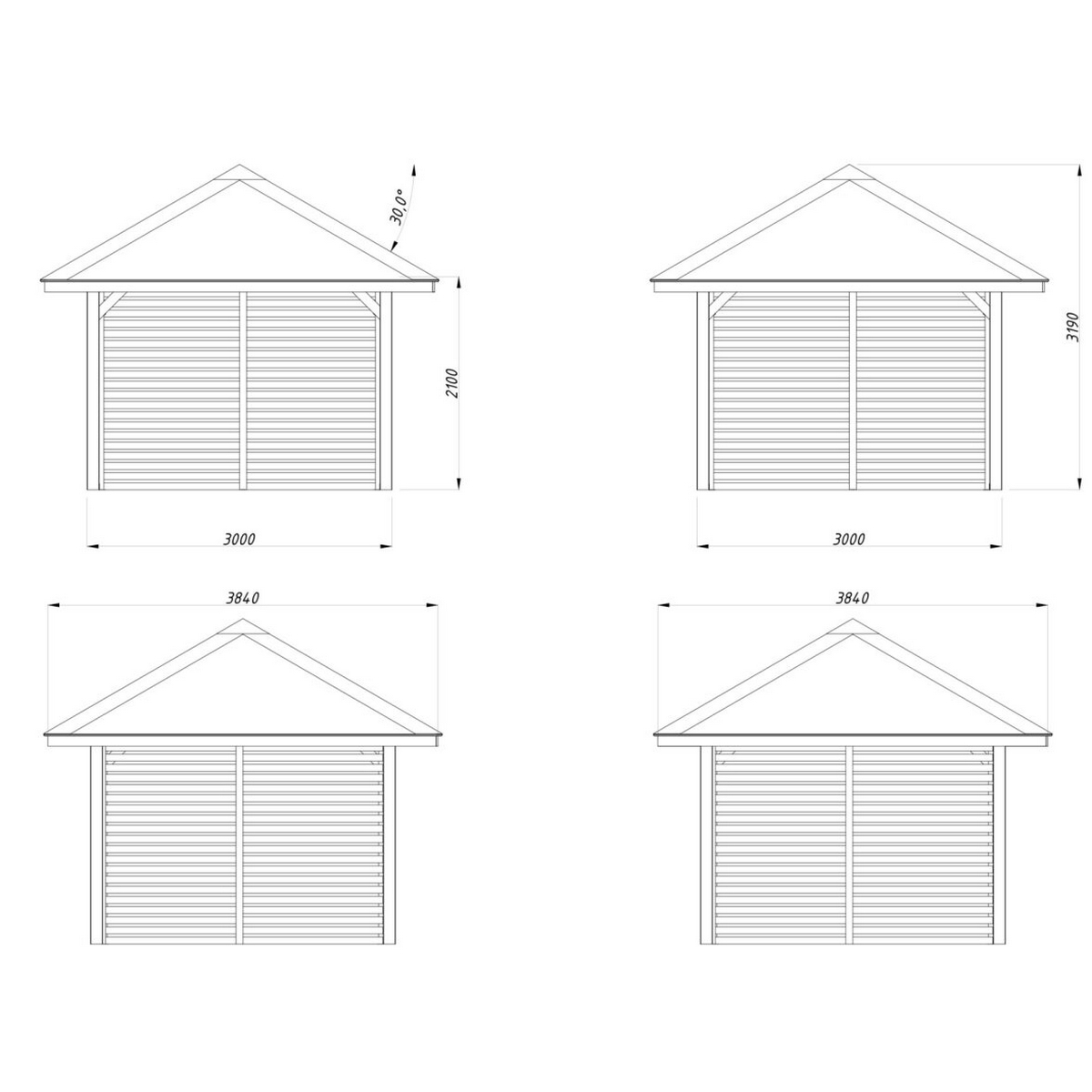 Paviljong Palmako Bianca 8,3 m2 Set 102