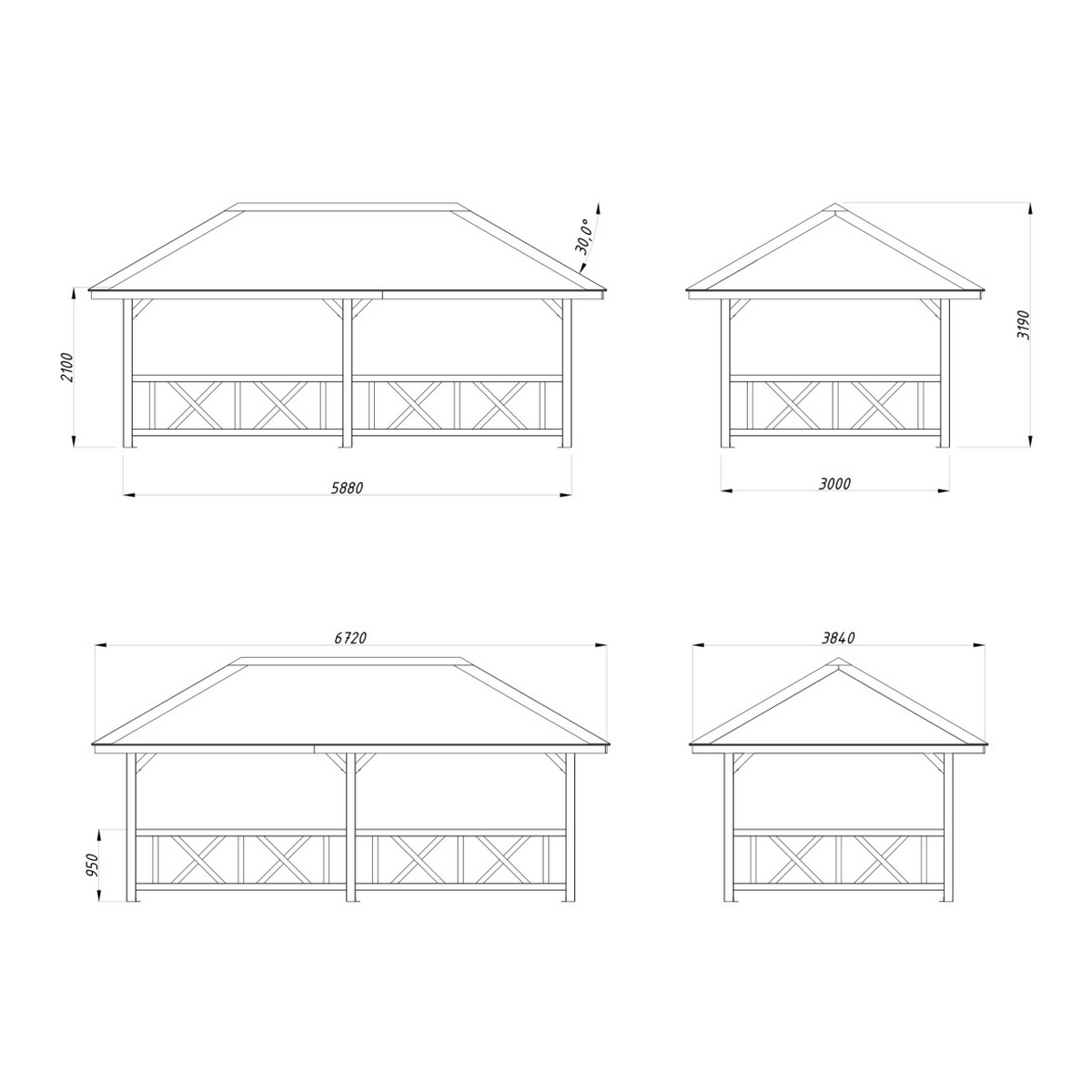 Paviljong Palmako Bianca 16,6 m2 Set 107