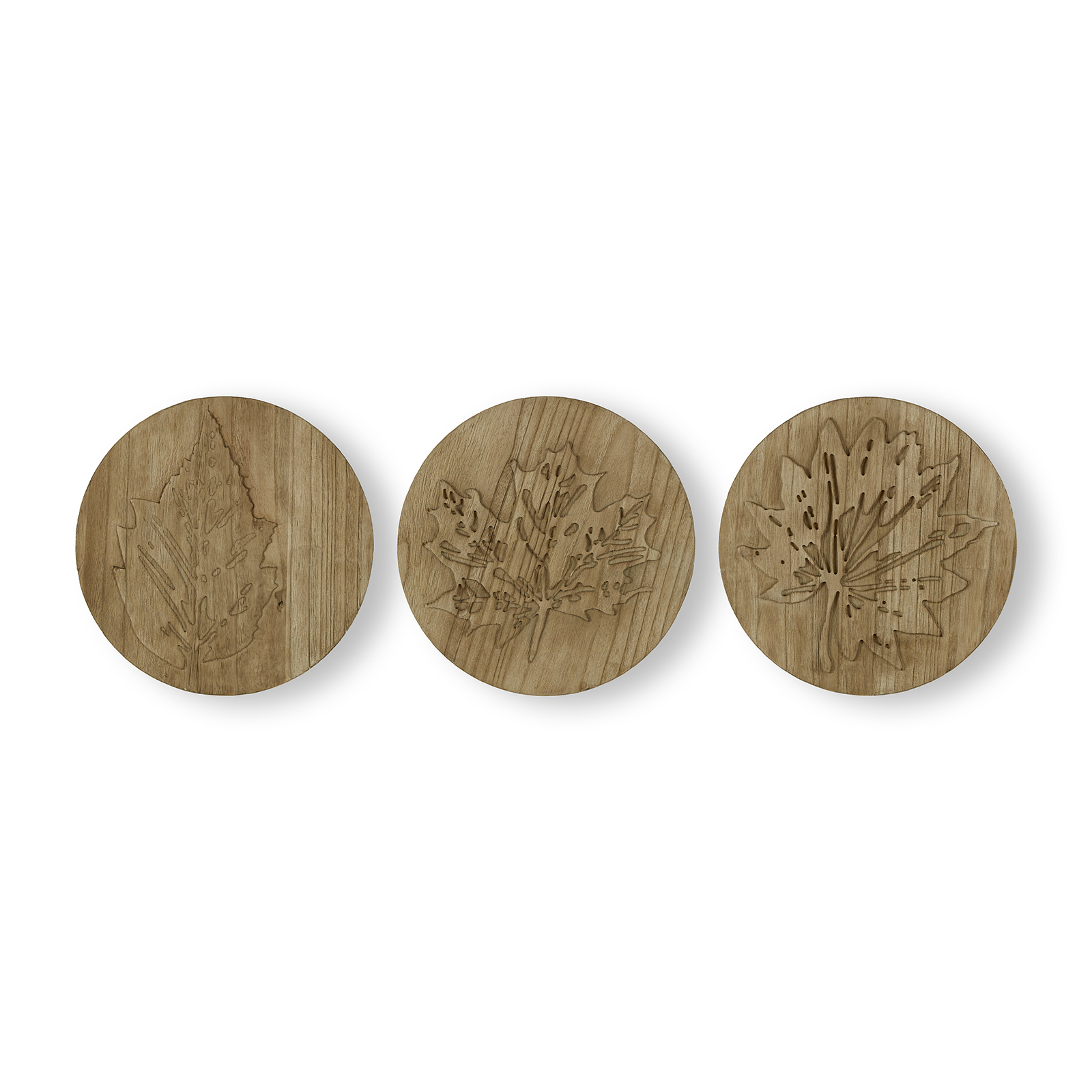 Tavla Art For The Home Wood Leaves Trio