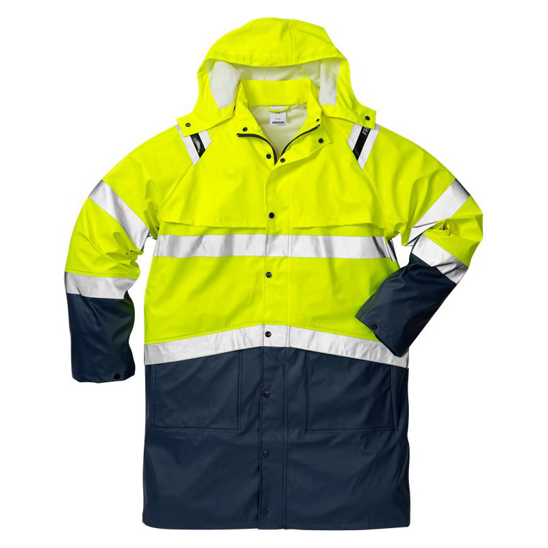 Regnrock Varsel Fristads 4634 RS Klass 3 Storlek: XS, Blå/Gul