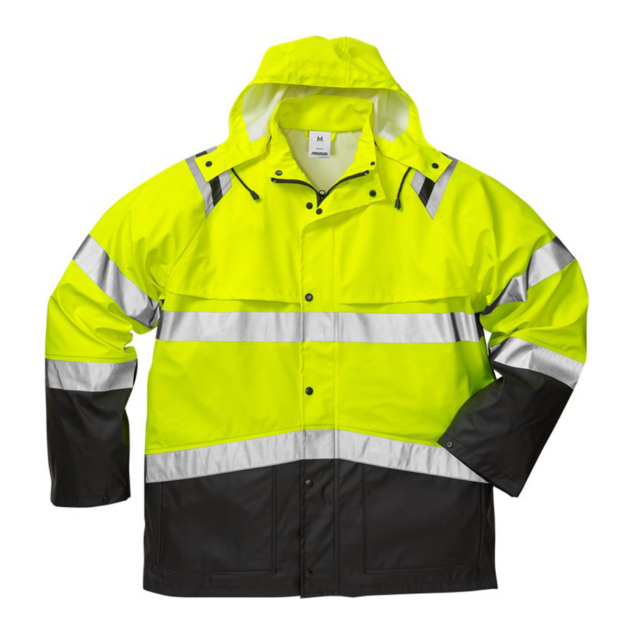 Regnjacka Fristads 4624 RS Storlek: XL, Varselgul/Svart