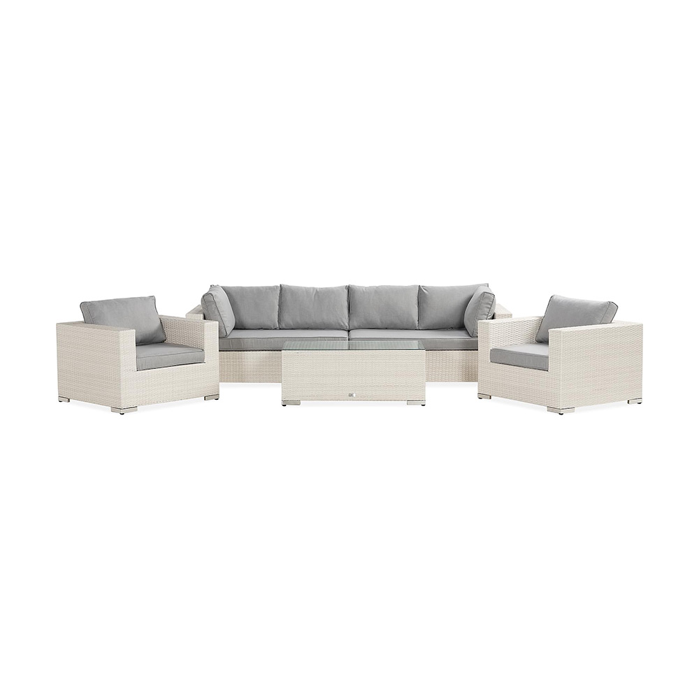 Loungegrupp Comfort Garden Bahamas 6-sits med Bord 5 Vit