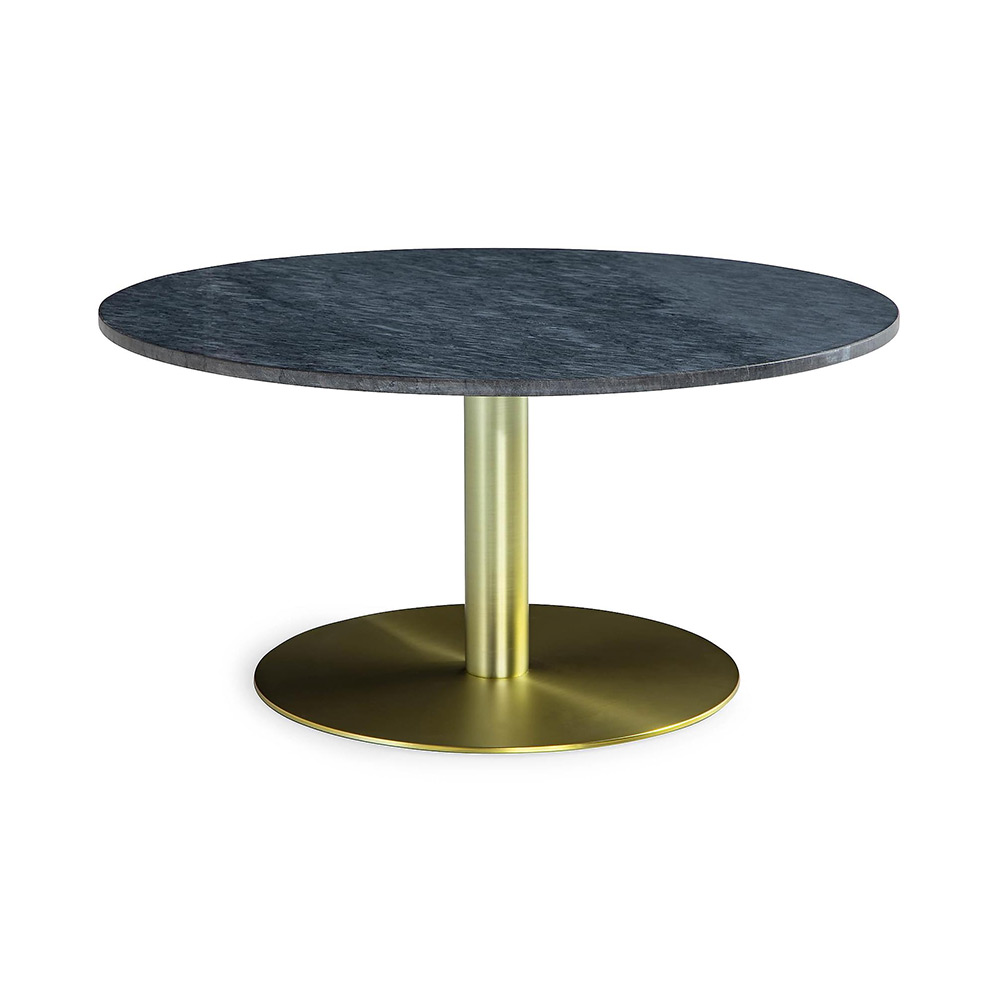 Soffbord In Living Capri 90 cm Runt Marmor Grå/Mässing