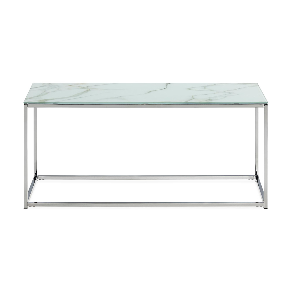 Soffbord In Living Nelly 100 cm Vit/Krom