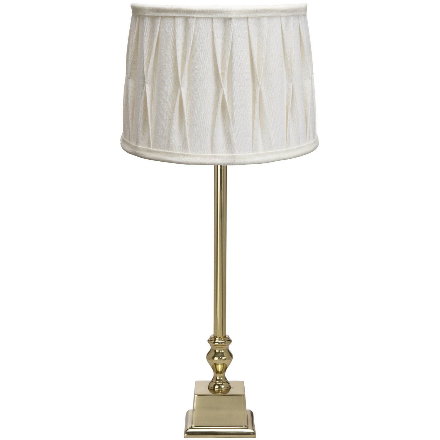 Bordslampa PR Home Linné med Stygn Skärm Guld/Vit, Höjd: 660 mm