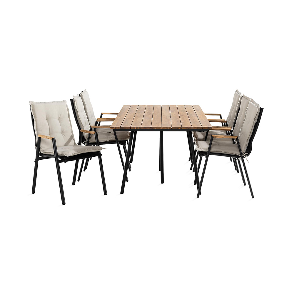 Matgrupp Comfort Garden Trio med 6 Las Vegas Stolar m Dyna