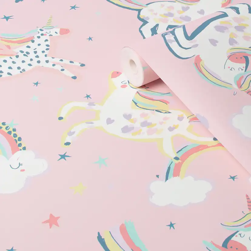Barntapet NEXT Unicorn EasyUp 118328, Mönstrad Rosa