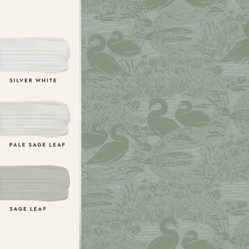 Tapet Laura Ashley Swans Jade Grön 118472