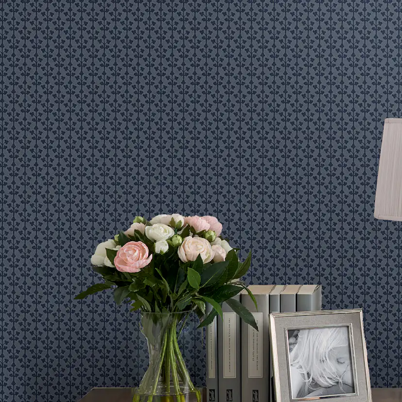 Tapet Laura Ashley Seaham Midnight Blå 118487