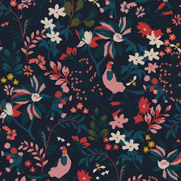 Tapet Joules Fields Edge Floral French Navy