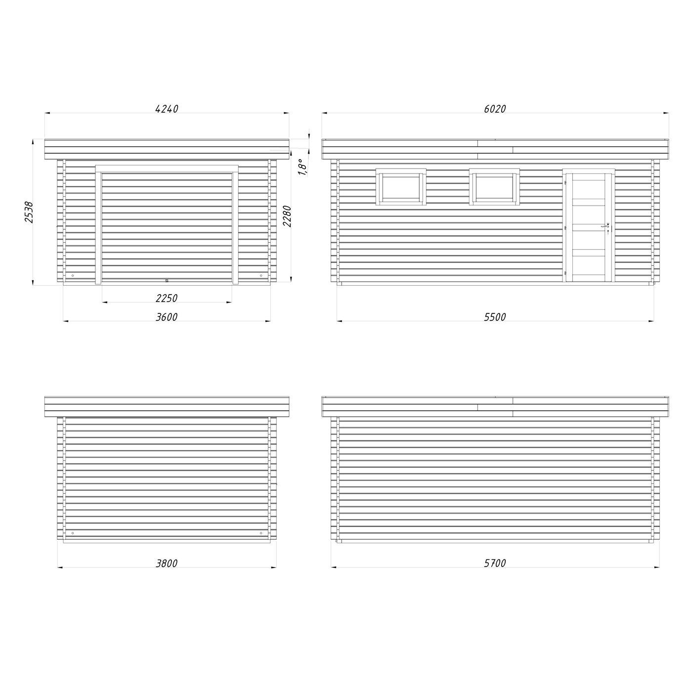 Garage Palmako Rasmus Kit 19,8 m2