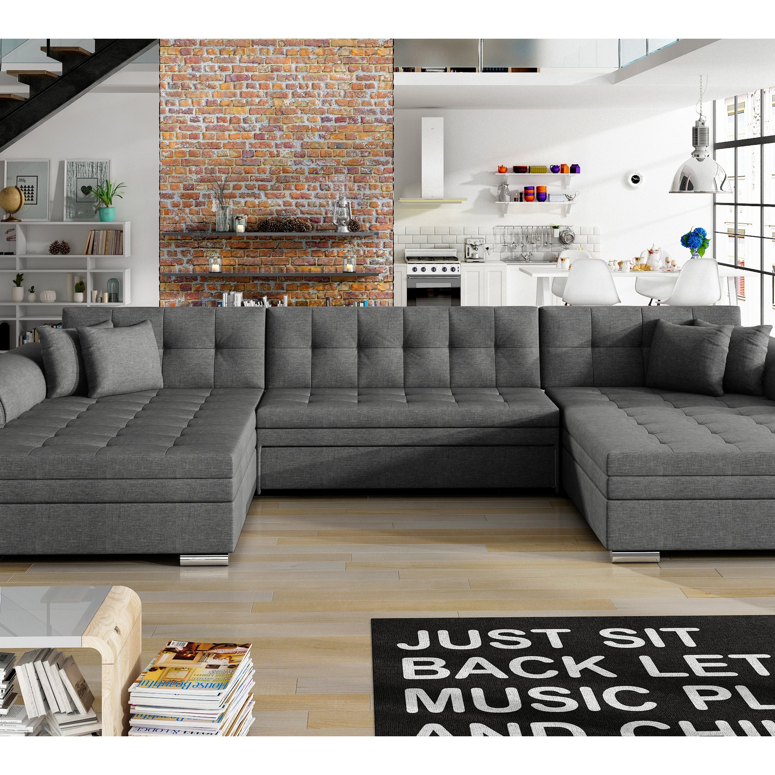 Hörnsoffa Scandinavian Choice Ventolia Bäddsoffa med dubbeldivan U-Formad