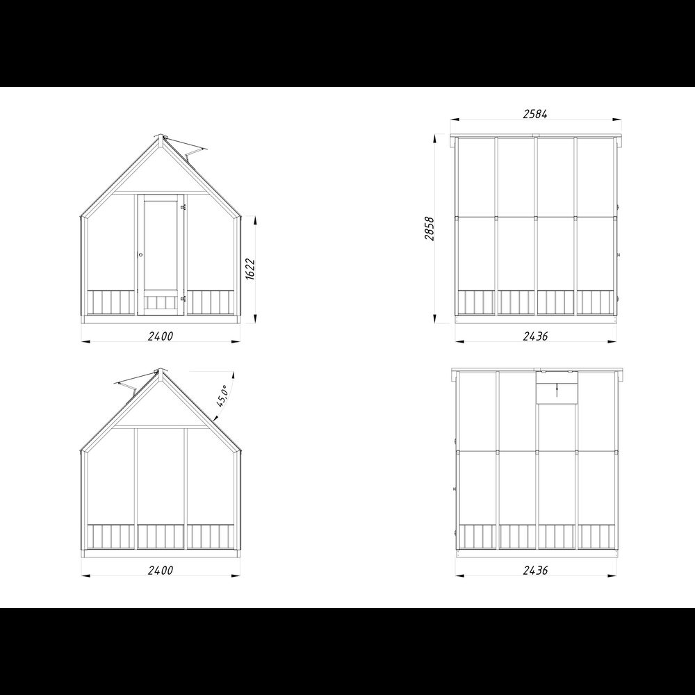 Växthus Palmako Emilia 8,7 m² (inv. 8,2 m²)