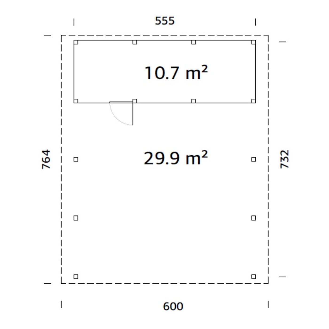 Carport Palmako Karl 40,6 m2 med Förråd