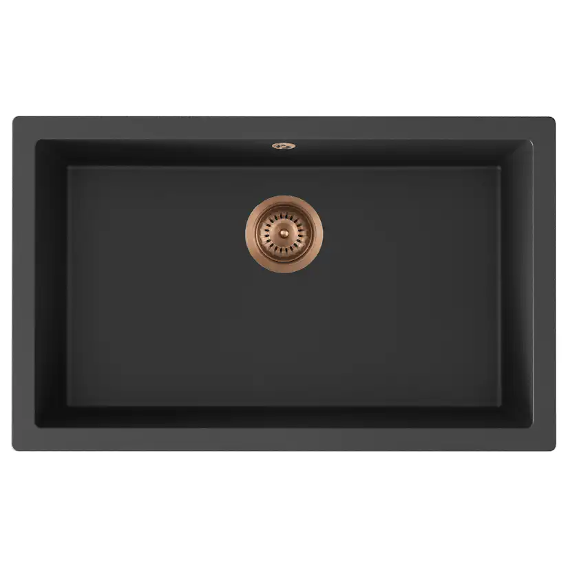 Diskho Lavabo Jupiter 800, svart m/PVD koppar avlopp