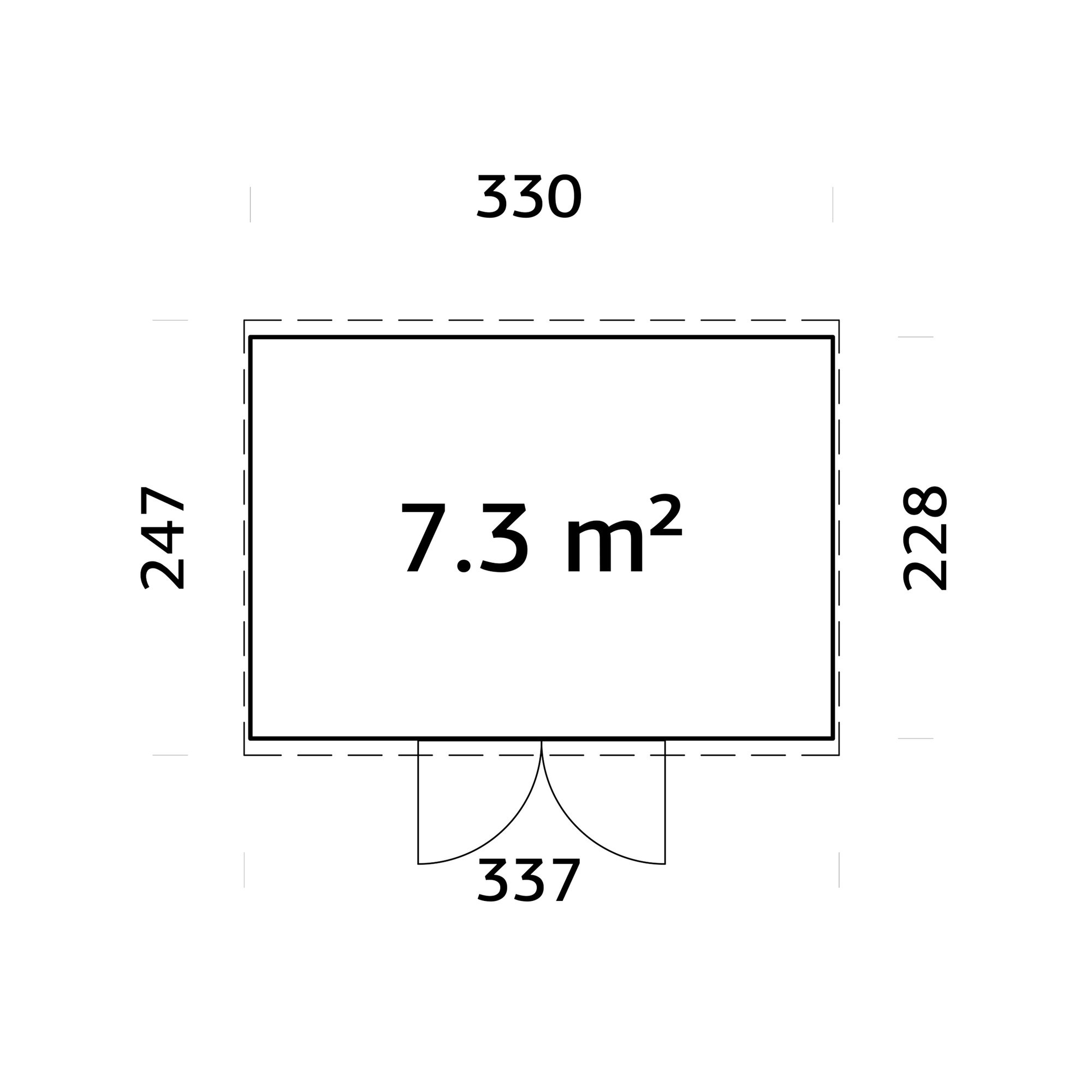 Förråd Palmako Elias 7,5 m² (inv. 7,3 m²)