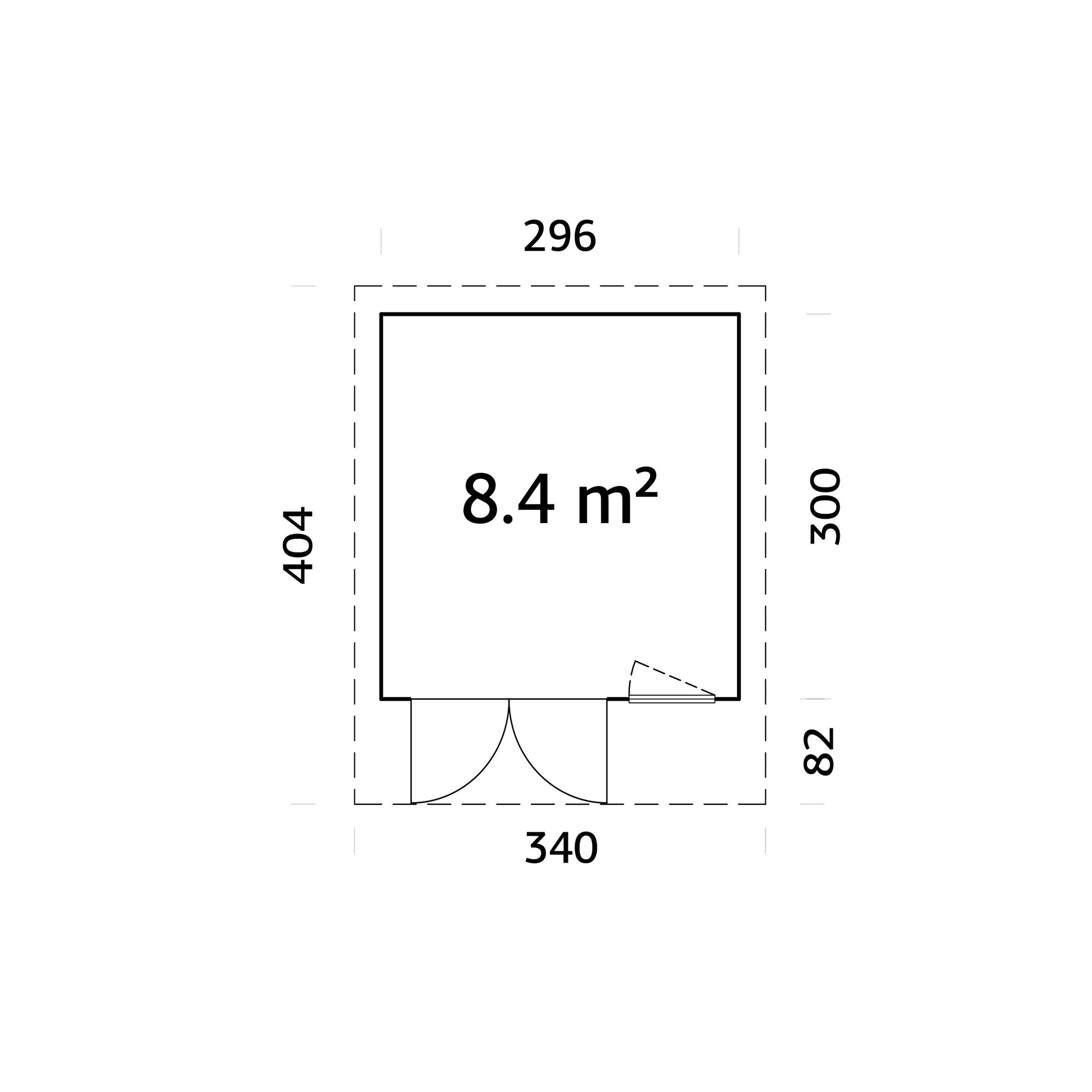 Stuga Palmako Aurelia 8,9 m² (inv. 8,4 m²)