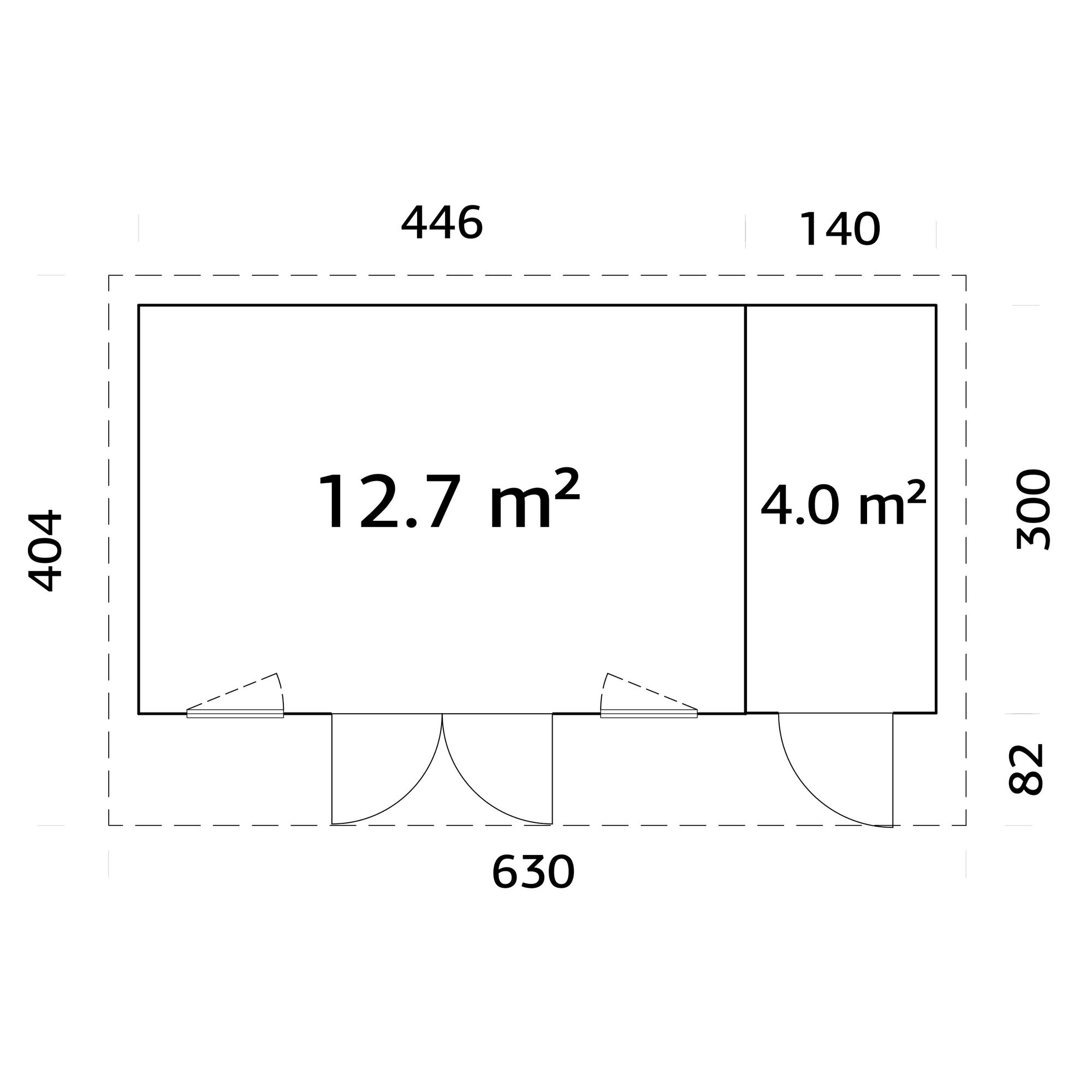 Stuga Palmako Aurelia 17,6 m² (inv. 16,7 m²)