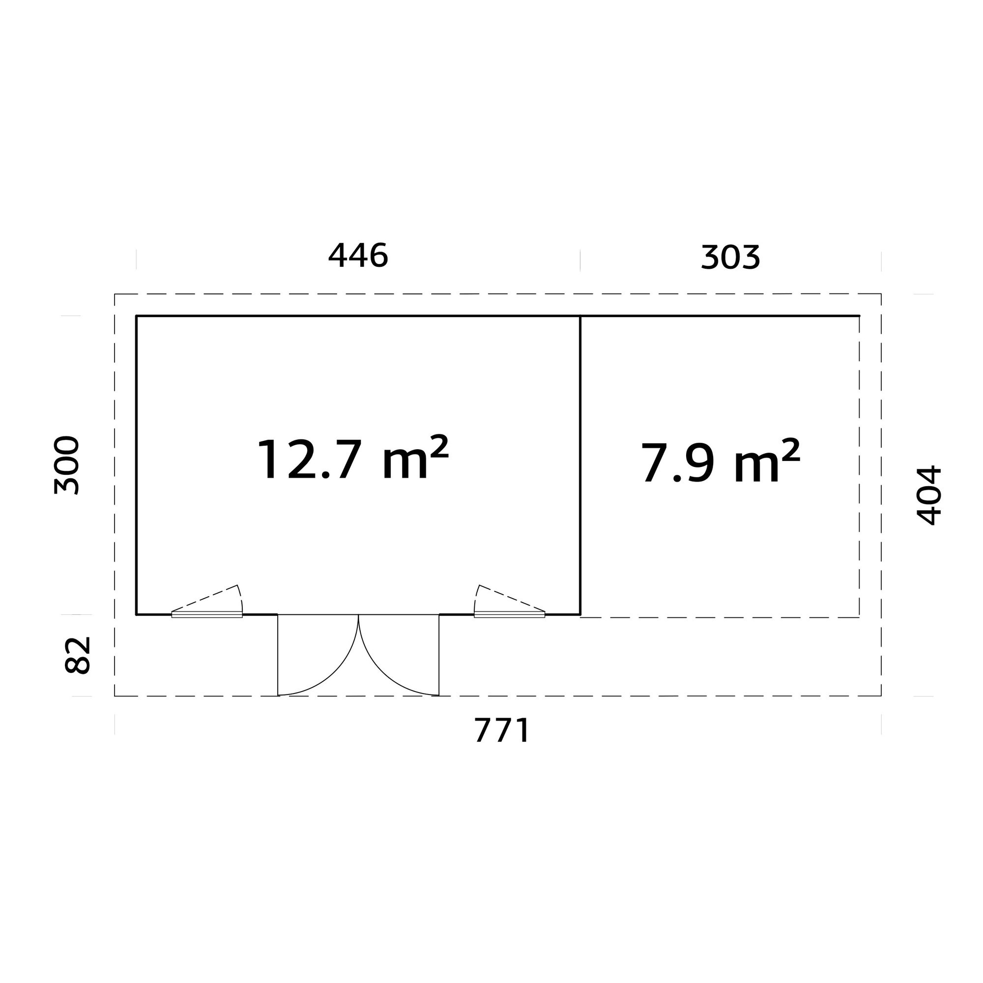 Stuga Palmako Aurelia 21,7 m² (inv. 20,6 m²)
