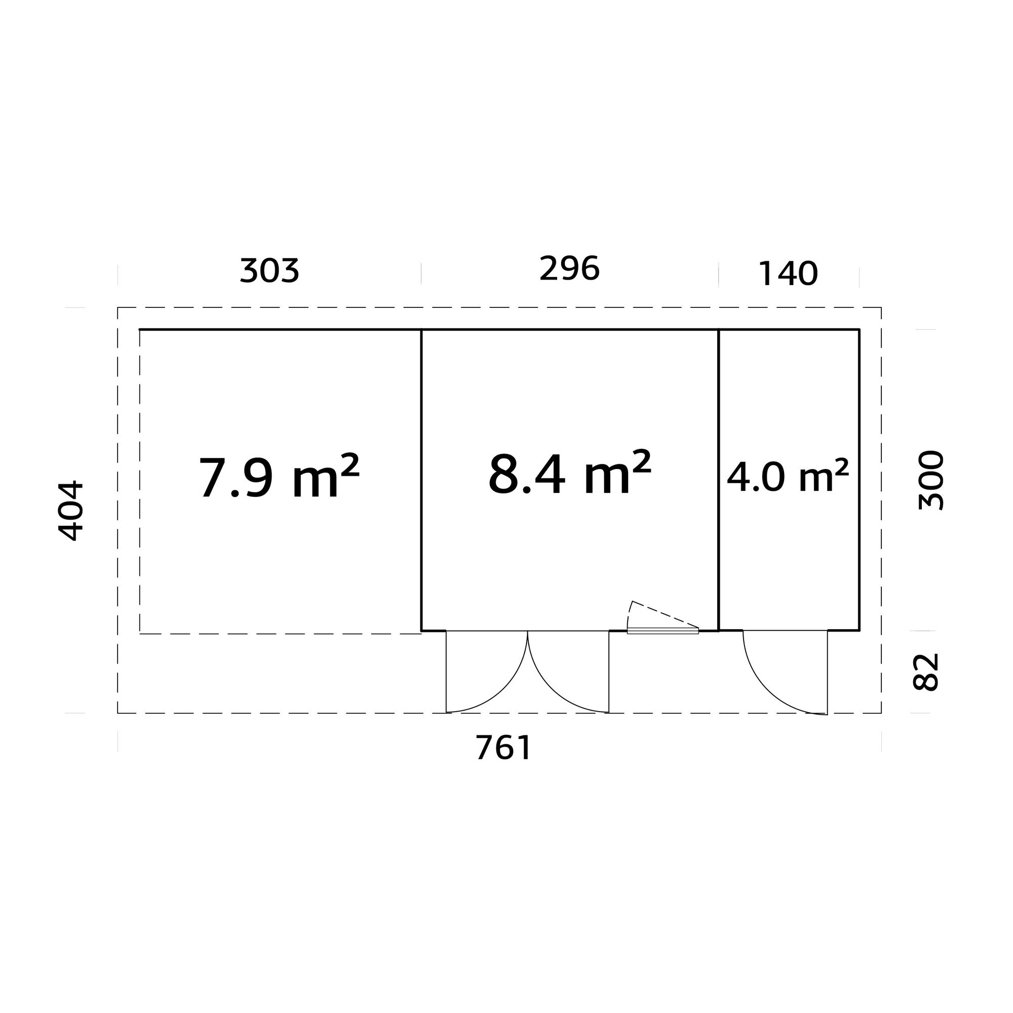 Stuga Palmako Aurelia 21,4 m² (inv. 20,3 m²)