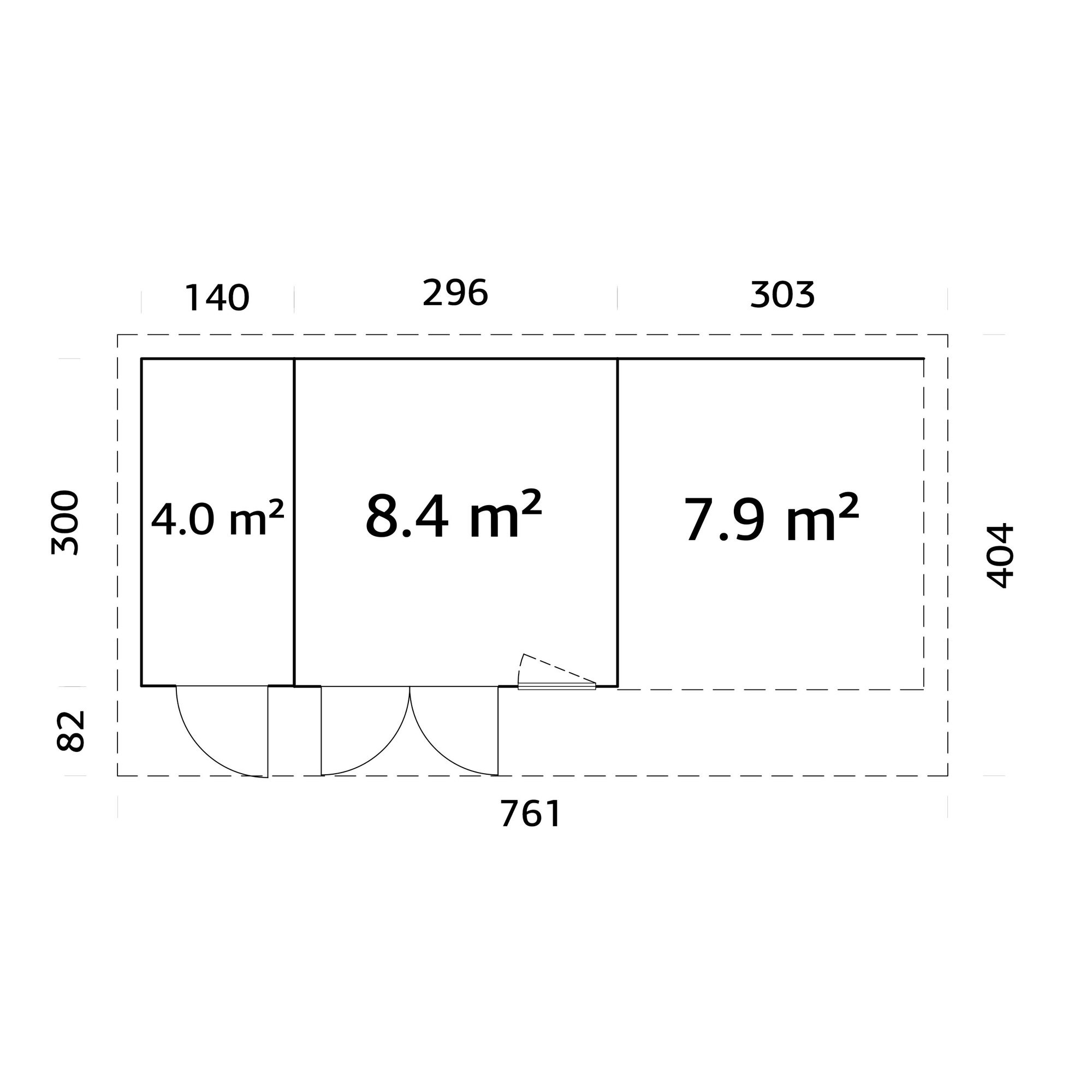 Stuga Palmako Aurelia 21,4 m² (inv. 20,3 m²)