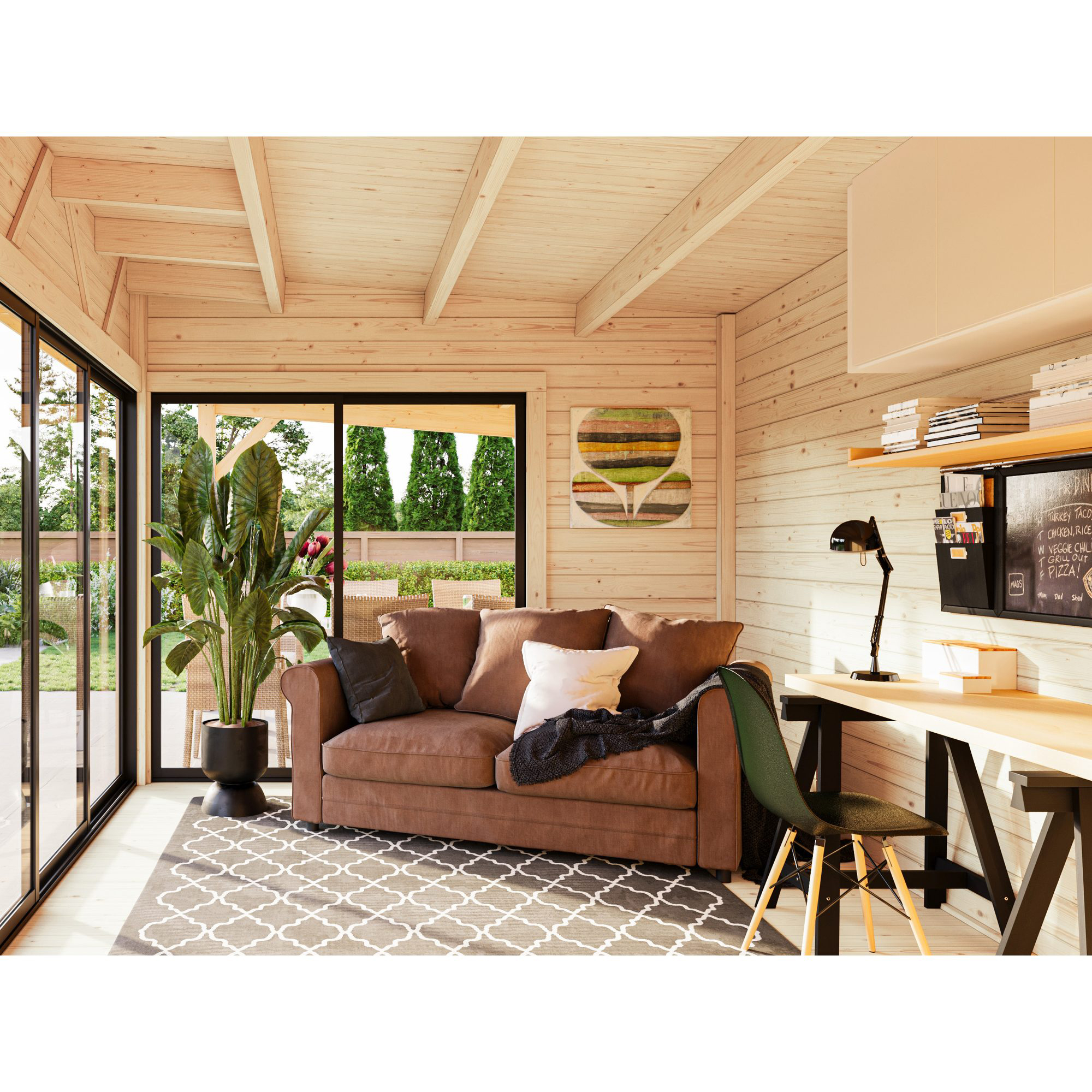 Stuga Palmako Andrea 24,2 m² Slide Plus (inv. 15,2+7,9 m²)