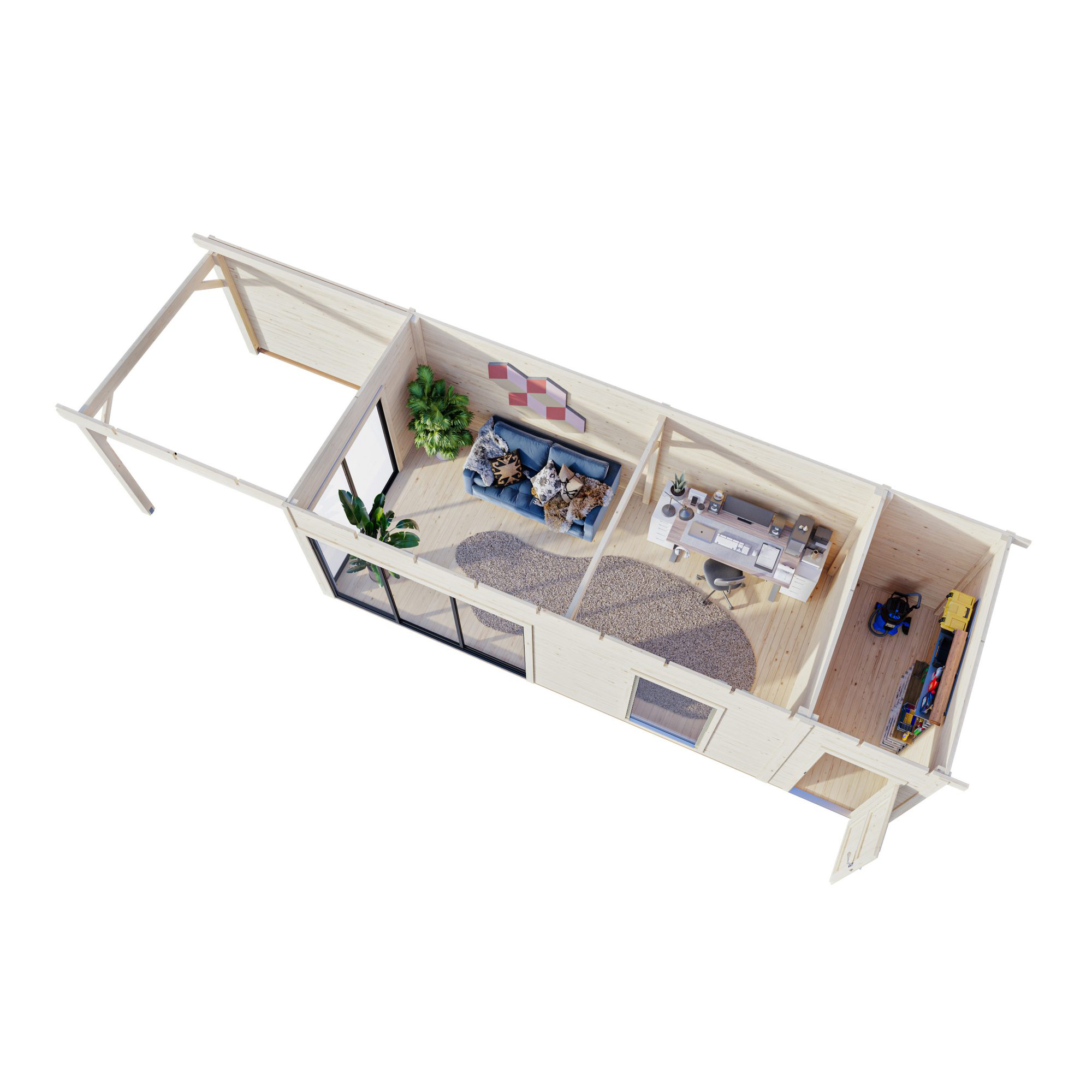 Stuga Palmako Andrea 30,4 m² Slide (inv. 21,1+7,9 m²)