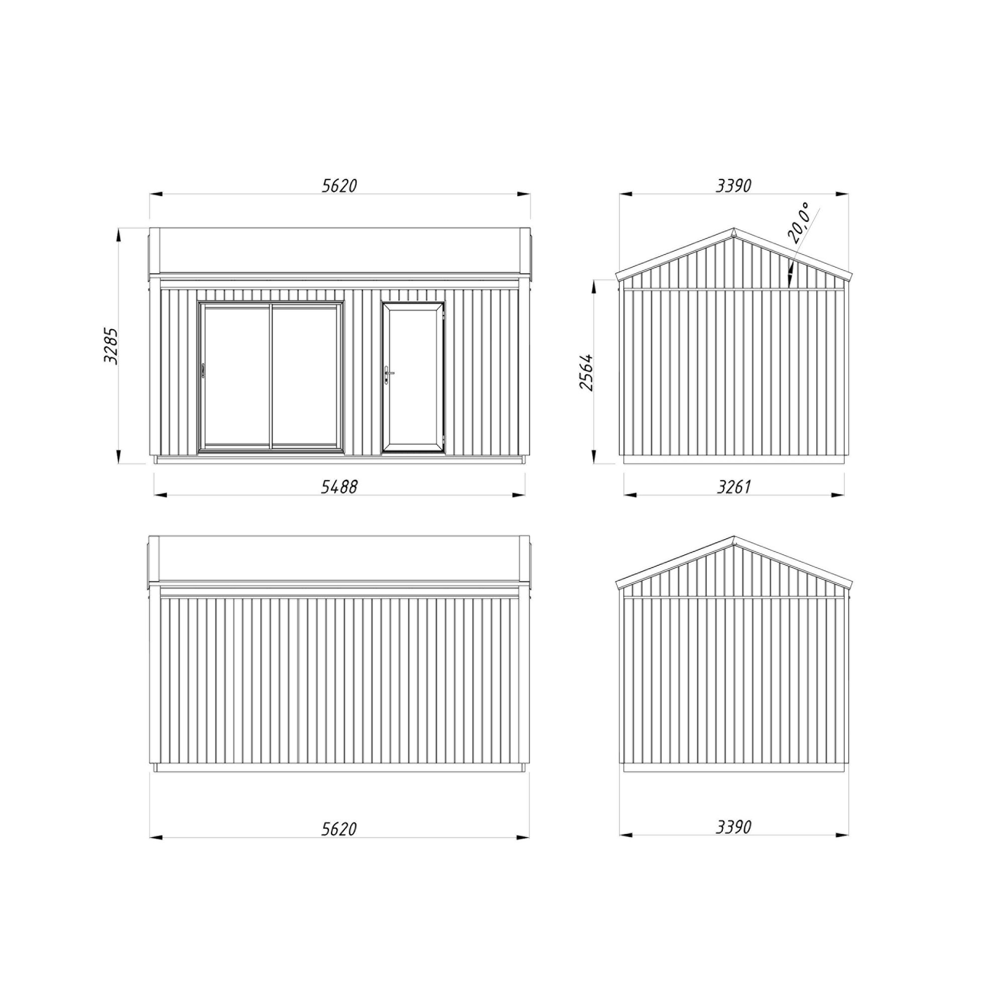 Trädgårdshus Palmako Rebekka 19 m² (inv. 13,6 m² )