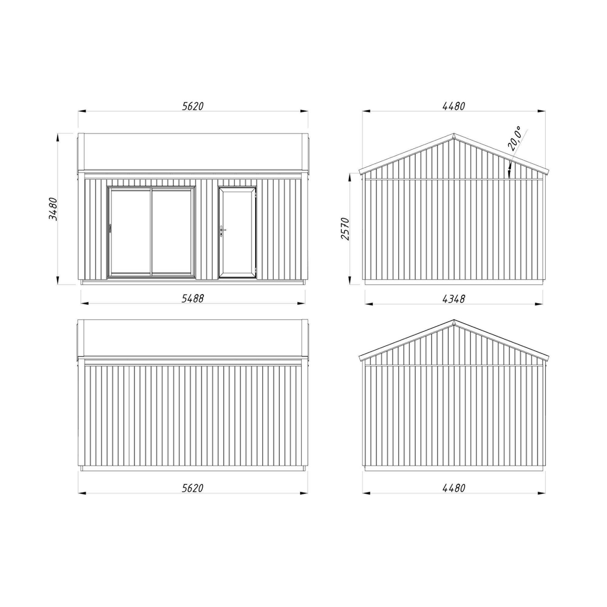 Trädgårdshus Palmako Rebekka 25,2 m² (inv. 19,4 m² )