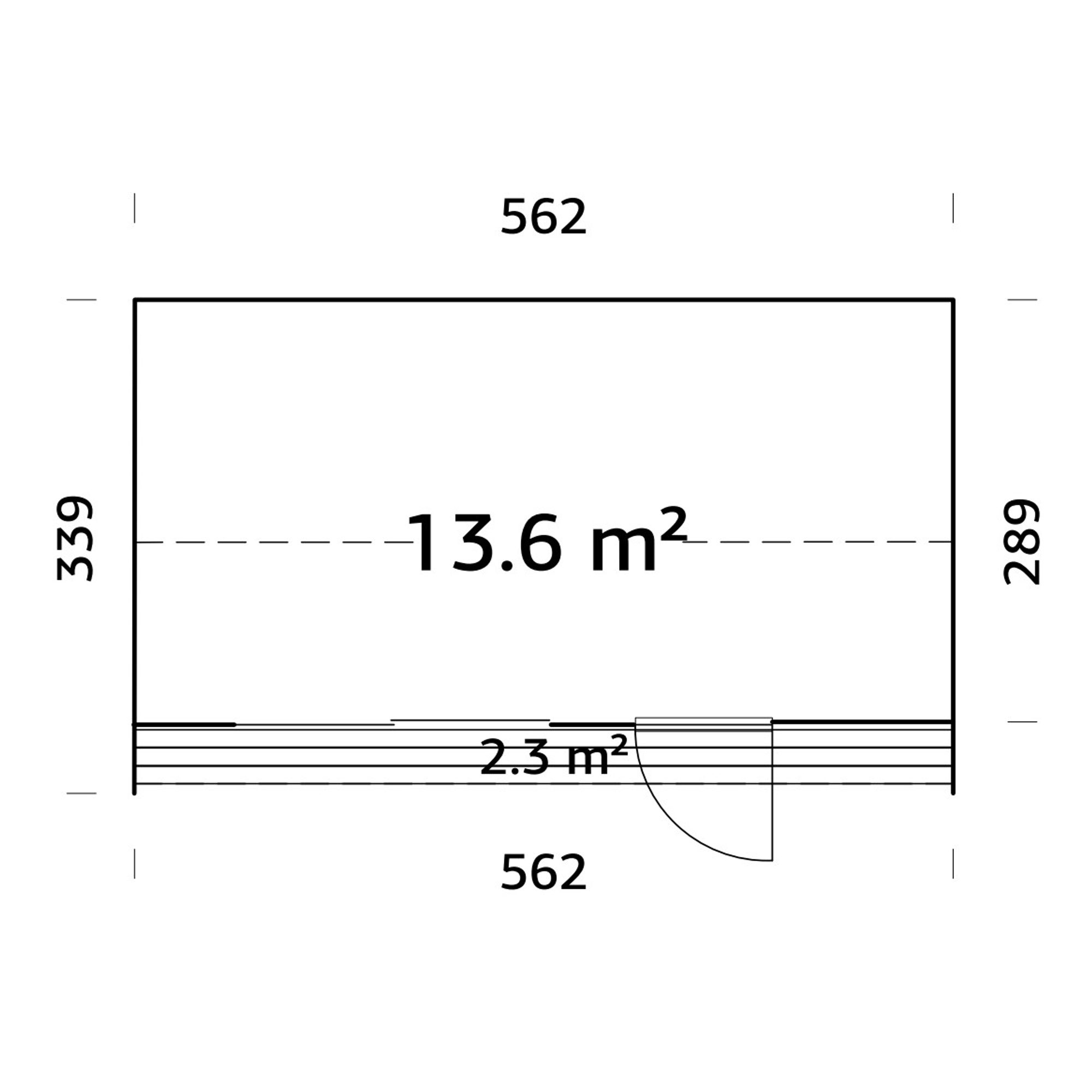 Trädgårdshus Palmako Johanna 19 m² (inv. 16,6 m² )