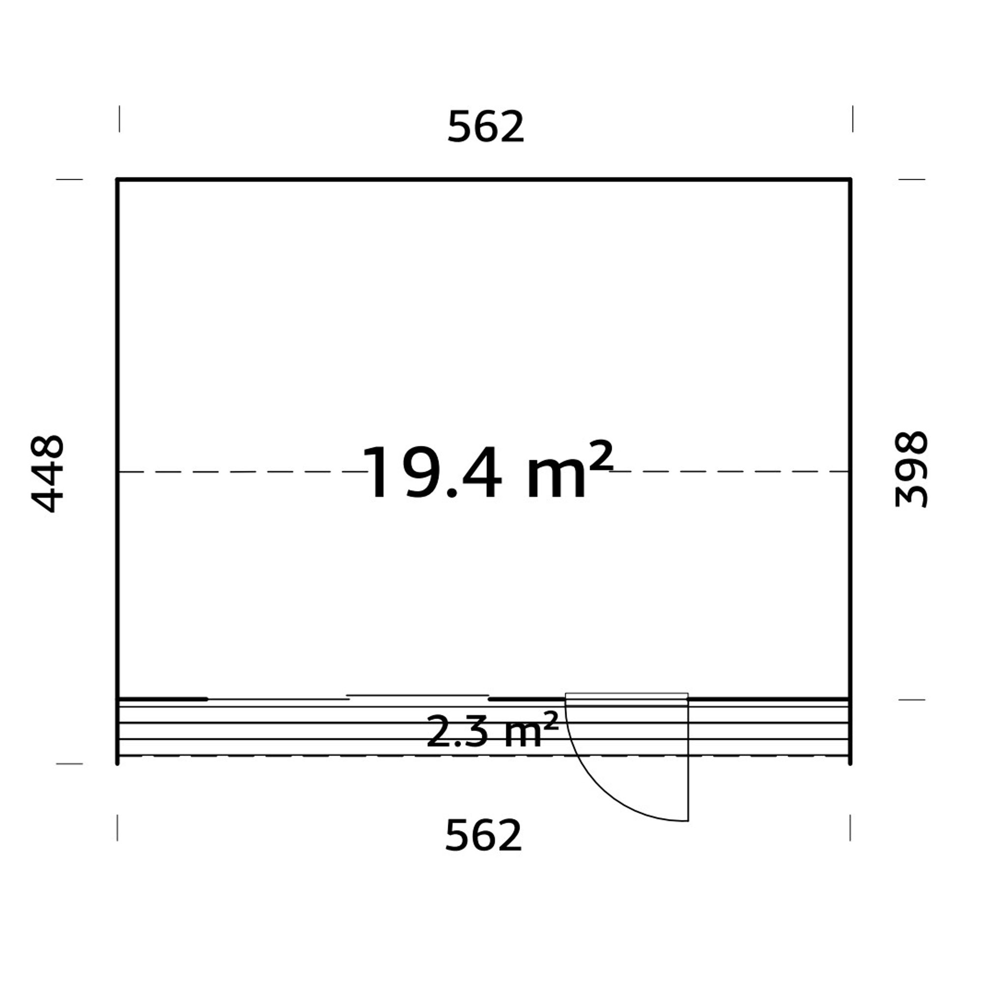 Trädgårdshus Palmako Johanna 25,2 m² (inv. 19,4 m² )